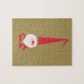 Weihnachten, Niedlicher Weihnachtsmann auf Gold Puzzle (Horizontal)