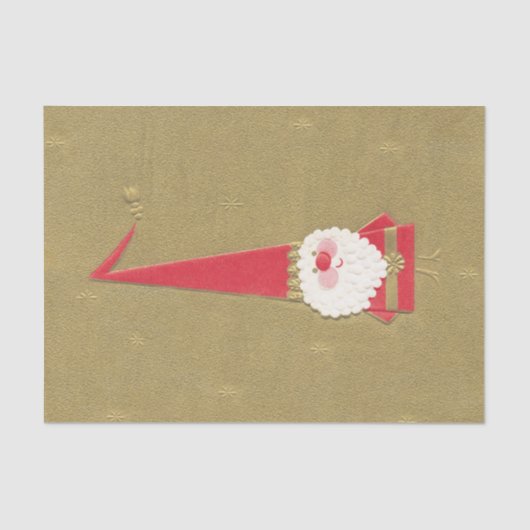 Weihnachten, Niedlicher Weihnachtsmann auf Gold Seidenpapier (Vorderseite)