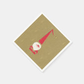 Weihnachten, Niedlicher Weihnachtsmann auf Gold Serviette (Ecke)