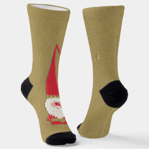 Weihnachten, Niedlicher Weihnachtsmann auf Gold Socken