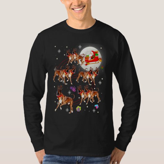 Weihnachten Niedlicher Weihnachtsmann Riding Boxer T-Shirt (Vorderseite)