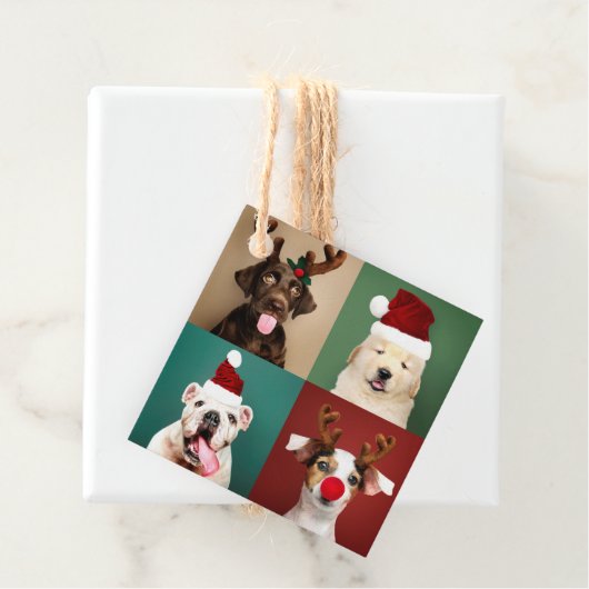 Weihnachten Niedlicher Weihnachtsmann Welpen Custo Geschenkanhänger (Beispiel)