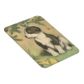 Weihnachten, Niedlicher Welpe unter Weihnachtsbaum Magnet (Rechte Seite)