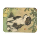 Weihnachten, Niedlicher Welpe unter Weihnachtsbaum Magnet (Horizontal)