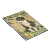 Weihnachten, Niedlicher Welpe unter Weihnachtsbaum Notizblock (Rechte Seite)