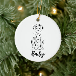 Weihnachten Niedlicher Welpenhund Dalmatiner Urlau Keramik Ornament