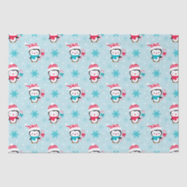 Weihnachten Niedlicher Winterpinguin Seidenpapier