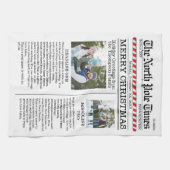 Weihnachten Niedliches Foto Whimsical Fun Newspapi Geschirrtuch (Horizontal)
