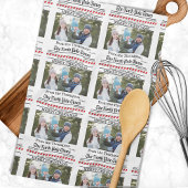 Weihnachten Niedliches Foto Whimsical Newspapier M Geschirrtuch