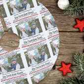 Weihnachten Niedliches Foto Whimsical Newspapier M Polyester Weihnachtsbaumdecke