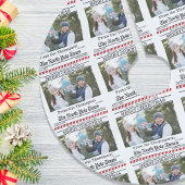 Weihnachten Niedliches Foto Whimsical Newspapier M Polyester Weihnachtsbaumdecke