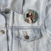 Weihnachten, Nikolaus am Kamin Button (Beispiel)