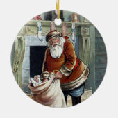 Weihnachten, Nikolaus am Kamin Keramik Ornament (Hinten)