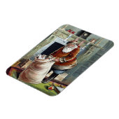 Weihnachten, Nikolaus am Kamin Magnet (Linke Seite)