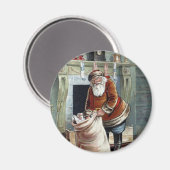 Weihnachten, Nikolaus am Kamin Magnet (Vorderseite/Rückseite)