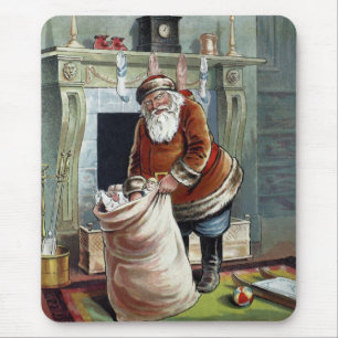 Weihnachten, Nikolaus am Kamin Mousepad