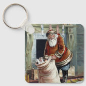 Weihnachten, Nikolaus am Kamin Schlüsselanhänger (Vorderseite)