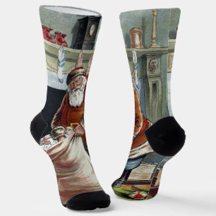 Weihnachten, Nikolaus am Kamin Socken