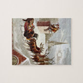 Weihnachten, Nikolaus auf dem Dach Puzzle (Horizontal)