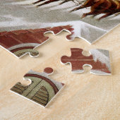 Weihnachten, Nikolaus auf dem Dach Puzzle (Seite)