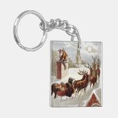 Weihnachten, Nikolaus auf dem Dach Schlüsselanhänger (Vorderseite links)