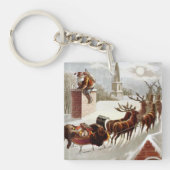 Weihnachten, Nikolaus auf dem Dach Schlüsselanhänger (Vorderseite)