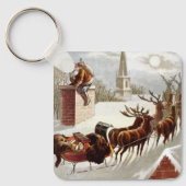 Weihnachten, Nikolaus auf dem Dach Schlüsselanhänger (Vorderseite)