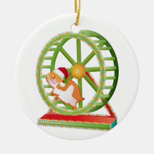 Weihnachten Nikolaus Hamster Keramik Ornament