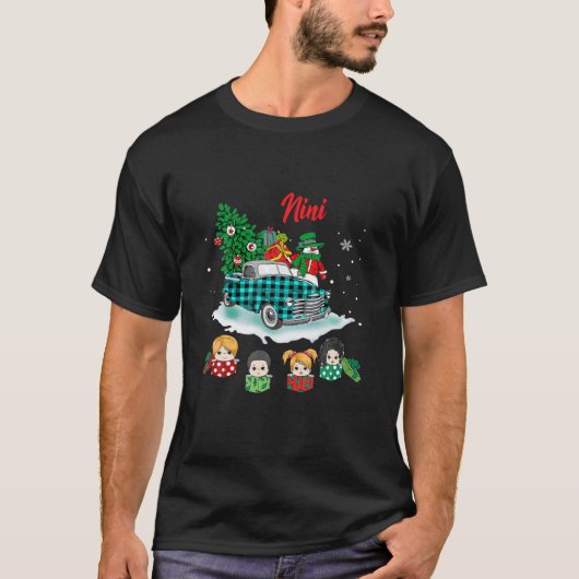 Weihnachten Nini Weihnachtsbaum Green Truck Niedli T-Shirt (Vorderseite)