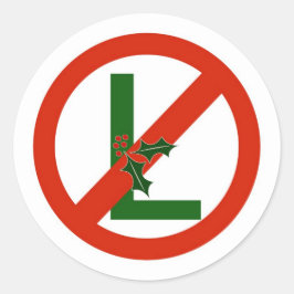 Weihnachten "No L" Weihnachtsaufkleber Runder Aufkleber