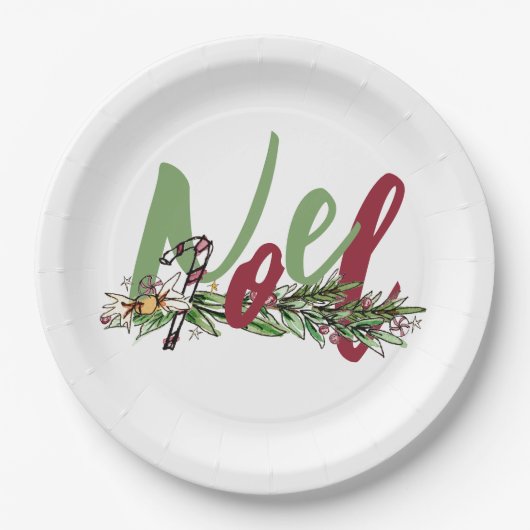 Weihnachten Noel Pappteller (Vorderseite)