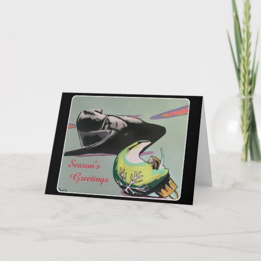 Weihnachten Noir 2021 Gemälde auf einem Karte (Vorderseite)