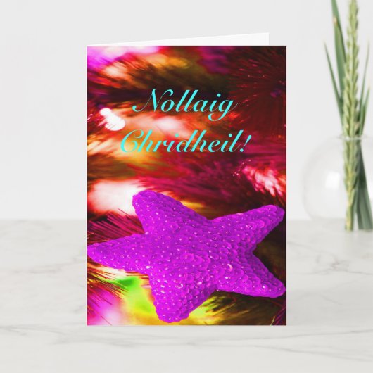 Weihnachten Nollaig Chridheil Lila Star II Feierta (Vorderseite)