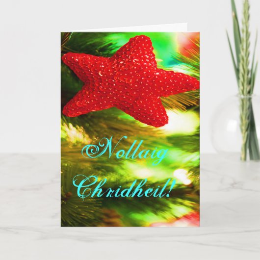 Weihnachten Nollaig Chridheil Red Star Weihnachtsk (Vorderseite)