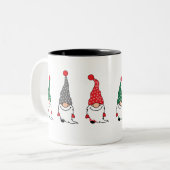 Weihnachten Nordic Gnomes Red GREEN Grau Kaffee Ta Zweifarbige Tasse (Vorderseite Links)
