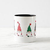 Weihnachten Nordic Gnomes Red GREEN Grau Kaffee Ta Zweifarbige Tasse (Mittel)