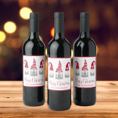 Weihnachten Nordic Gnomes Urlaub Weinetikett