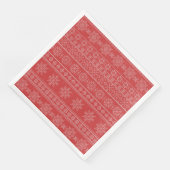 Weihnachten Nordic Strickmode Rot Weiße Schneefloc Serviette (Ecke)
