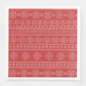 Weihnachten Nordic Strickmode Rot Weiße Schneefloc Serviette (Vorderseite)
