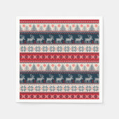 Weihnachten Nordic Themed Ugly Sweater Muster Hirs Serviette (Vorderseite)
