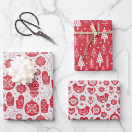 Weihnachten Nordisch-skandinavisches Schwedisches Geschenkpapier Set