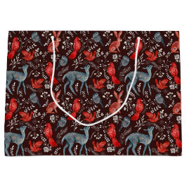 Weihnachten Nordisches Muster Hirsch, Kaninchen, R Große Geschenktüte