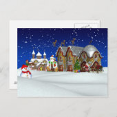 Weihnachten - Nordpol - Landschaft Postkarte (Vorne/Hinten)