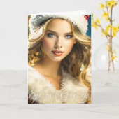 Weihnachten - Nostalgische Weihnachten Karte (Gelbe Blume)