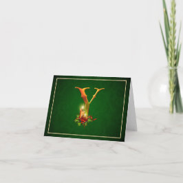 Weihnachten Notecard Initial Y mit Kerzen beleucht