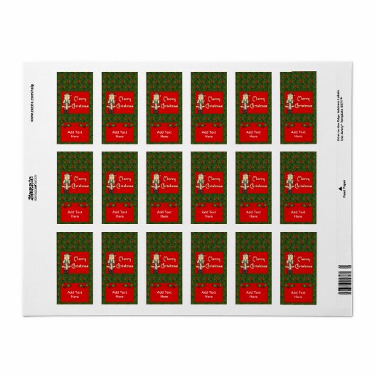 Weihnachten Nugget Candy Bar Wrappers Labels Adressaufkleber (Vorne)