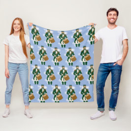 Weihnachten Nussknacker Blau vereist Fleecedecke