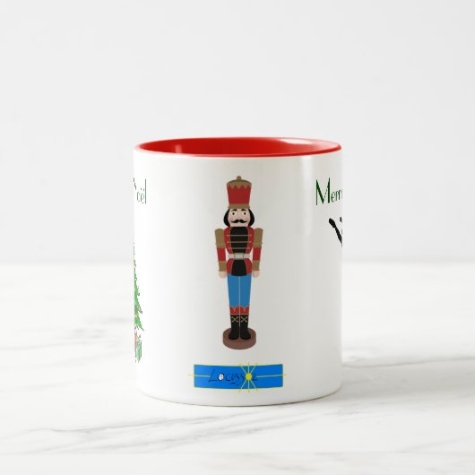 Weihnachten Nutcracker Ballett-Tasse Zweifarbige Tasse (Mittel)