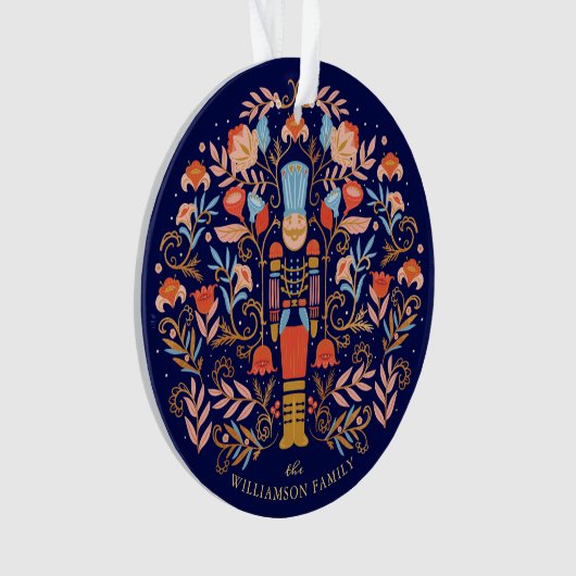 Weihnachten Nutcracker Blumenmotive & Foto Ornament (Vorderseite)