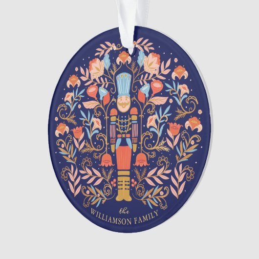 Weihnachten Nutcracker Blumenmotive & Foto Ornament (Vorderseite)